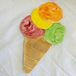 Ancora Hand Painted colorful Ice Cream Cone Ceramic Trivet / Stand Made In Italy